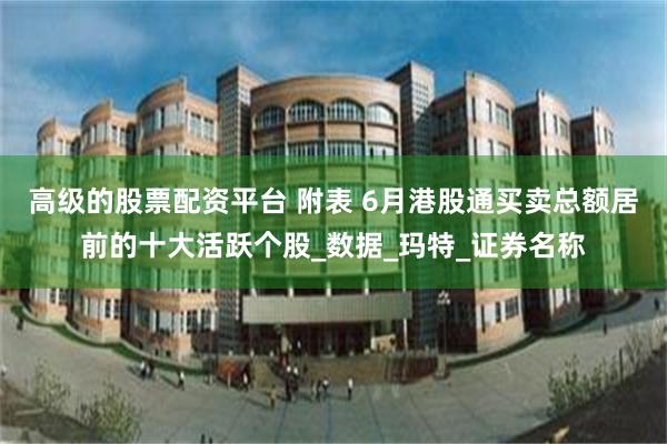 高级的股票配资平台 附表 6月港股通买卖总额居前的十大活跃个股_数据_玛特_证券名称